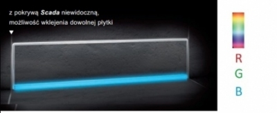 KESSEL SCADA odpływ liniowy ścienny model do wklejenia płytki z podświetleniem LED RGB