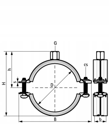 WALRAVEN KSB2 obejma uchwyt pojedynczy z okładziną 3/8 15-19 mm 3396019