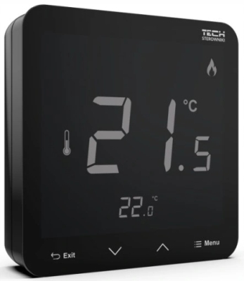 TECH STEROWNIKI R-8s PLUS bezprzewodowy regulator pokojowy do listwy CZARNY