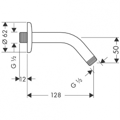 HANSGROHE Ramię 140 mm DN15