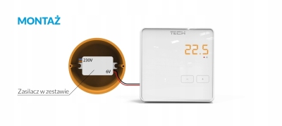 TECH R-8z bezprzewodowy regulator pokojowy do listwy L-8 BIAŁY 230V