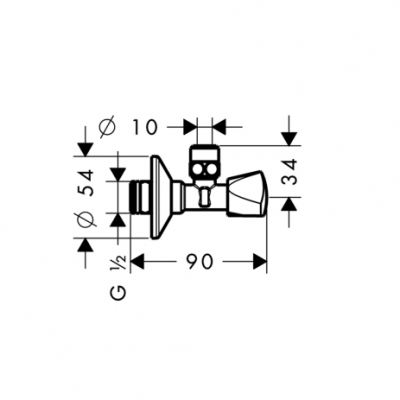 HANSGROHE Zawór kątowy E