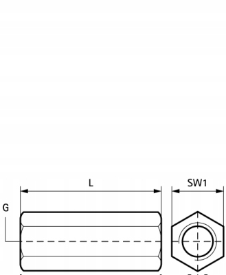 WALRAVEN BIS Nakrętka przedłużana M8 - 30 mm 6453830