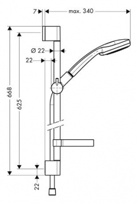 HANSGROHE Zestaw prysznicowy Croma 100 Vario/ UnicaC 0,65m