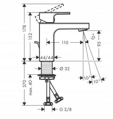 HANSGROHE Vernis Shape bateria umywalkowa czarny