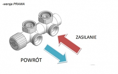 VARIOTERM zawór grzejnikowy TWINS 50mm BIAŁY MAT + złączki pex 16