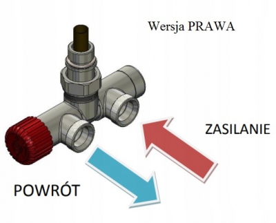 VARIO zawór grzejnikowy UNICO ALL IN BIAŁY PRAWY