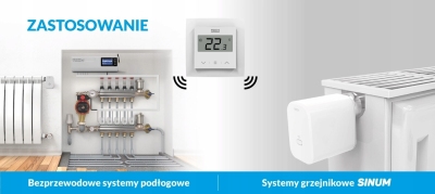 TECH F-8z bezprzewodowy systemowy doramkowy regulator pokojowy 230V CZARNY