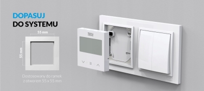TECH F-8z bezprzewodowy systemowy doramkowy regulator pokojowy 230V BIAŁY