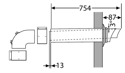 Saunier Duval Poziome wyjście przez ścianę 60/100 do kotłów kondensacyjnych