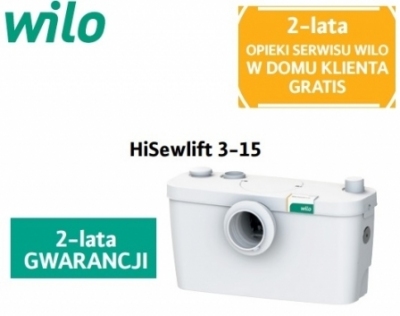 WILO HiSewlift 3-15 pompa z rozdrabniaczem do WC + umywalka