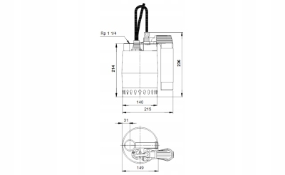 GRUNDFOS Pompa zatapialna z pływakiem pionowym UNILIFT KP150 AV1 , 011H1900