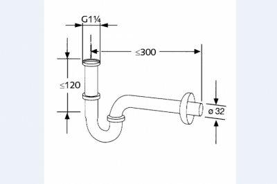 KLUDI BAD SIFONE SYFON RUROWY G 1 1/4