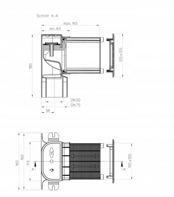 HL905N Napowietrzacz DN 50/75 podtynkowy