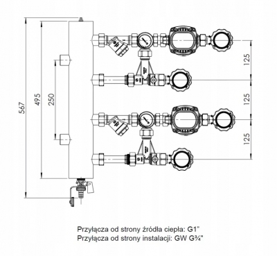 AFRISO Zestaw mieszający ze sprzęgłem hydraulicznym BPS 966 AP