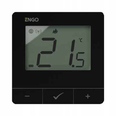 ENGO E25-BATB Internetowy regulator temperatury ZigBee bateryjny CZARNY