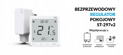 TECH ST-297 v2 bezprzewodowy regulator pok. BIAŁY