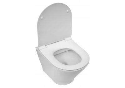 ROCA GAP Miska WC wisząca Rimless Round Compacto z deską wolnoopadającą SLI