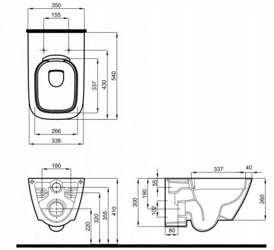 KOŁO MODO miska wisząca WC Rimfree bezkołnierzowa L33120000