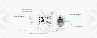 TECH ST-293 v2 regulator pokojowy bezprzewodowy BIAŁY