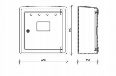 KEN G-066 POPIEL obudowa zewnętrzna skrzynka na licznik gazomierz 60x60