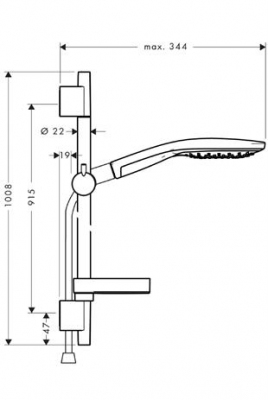 HANSGROHE Zestaw prysznicowy Raindance Select 150/UnicaS Puro 0,90 m BIAŁY/CHROM