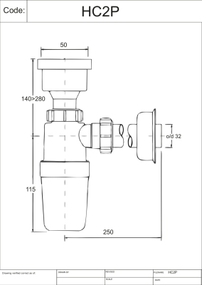 McAlpine Syfon pisuarowy prosty HC2P