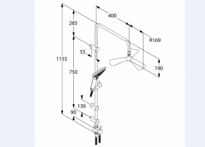 KLUDI FIZZ DUAL SHOWER SYSTEM DN 15