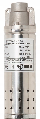 IBO Pompa głębinowa 2” STING 0,37 kW 230V IBO 14m przewodu