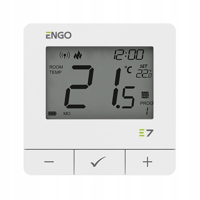 Engo E7-RFW Programowany, bezprzewodowy regulator temperatury BIAŁY