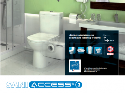 SFA Saniaccess 3 pompa rozdrabniacz do WC , umywalka , prysznic , bidet