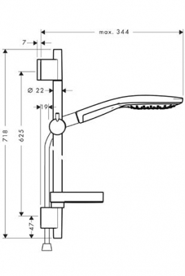 HANSGROHE Zestaw prysznicowy Raindance Select 150/UnicaS Puro 0,65 m BIAŁY/CHROM