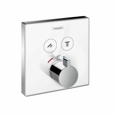 HANSGROHE ShowerSelect Glass. Bateria termostatyczna do 2 odbiorników