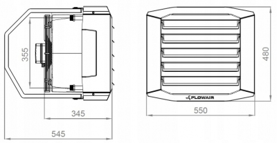 FlowAir Leo S3 zestaw nagrzewnica 32,7 KW + regulator + konsola