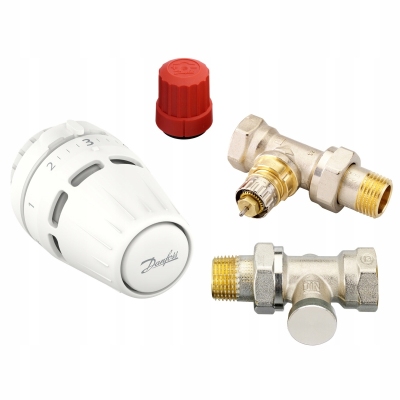 DANFOSS zestaw termostatyczny prosty 1/2 zawory + głowica 015G5304