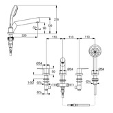 KLUDI PURE&STYLE bateria wannowo-natryskowa CZTEROOTWOROWA