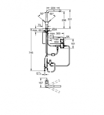 GROHE Minta Touch Elektroniczna jednouchwytowa bateria zlewozmywakowa z wyciąganą wylewką CHROM