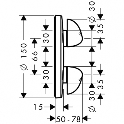 HANSGROHE Zawór odcinająco-przełączający iControl E, podtynkowy DN20, element zewnętrzny