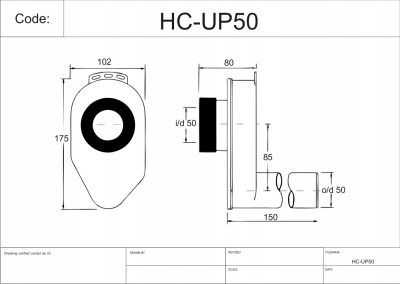 McAlpine Syfon pisuarowy podtynkowy poziomy HC-UP50