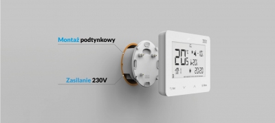 TECH ST-293z v3 230V przewodowy regulator pokojowy sterownik CZARNY