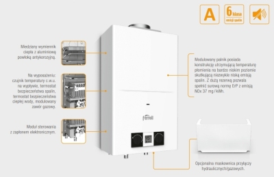 FERROLI PEGASO ECO 11 LPG gazowy podgrzewacz wody z wyświetlaczem GCC1MLAA