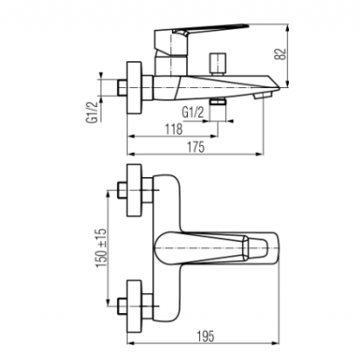 VALVEX QUASAR Bateria wannowa ścienna