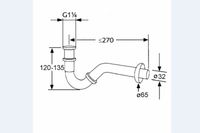 KLUDI BAD SIFONE SYFON RUROWY DO BIDETU G 1 1/4