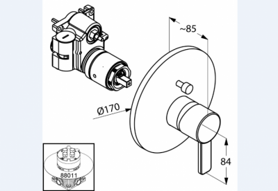 KLUDI ZENTA PODTYNKOWA BATERIA WANNOWO-NATRYSKOWA