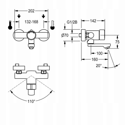 FRANKE KWC F3S-Mix samozamykająca bateria ścienna F3SM1003
