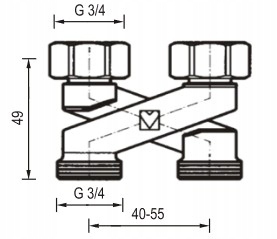 HERZ przyłącze krzyżakowe do grzejnika 3/4