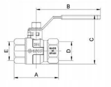 ARCO MINO zawór kulowy gazowy 1 cal DN25 z dźwignią P0104
