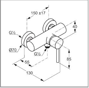 KLUDI BOZZ jednouchwytowa bateria natryskowa DN 15