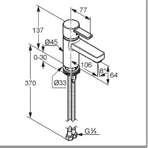 KLUDI ZENTA bateria umywalkowa DN 10 bez korka CHROM