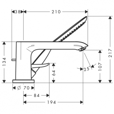 HANSGROHE Metris Element zewnętrzny do baterii 3-otworowej do montażu na brzegu wanny DN15